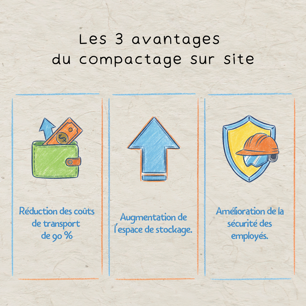 Les 3 avantages du compactage sur site.