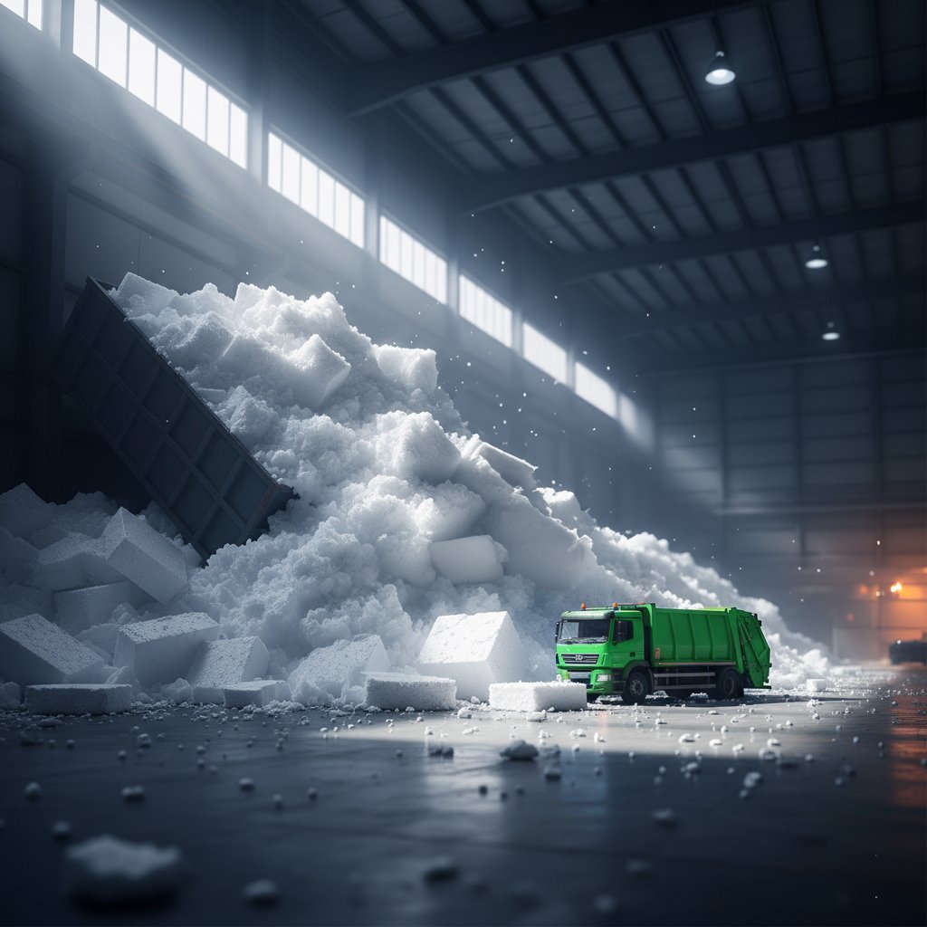 Stockage encombrant de polystyrène expansé