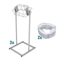 Support de sol rectangulaire et sacs à déchets sans fin